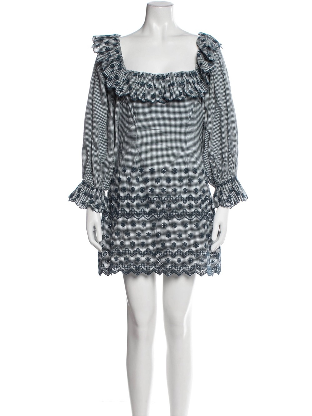 DOEN Blue Azure Gingham Franique Dress